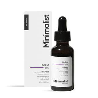 Minimalist Retinal 0.1% Face Serum | Reduces Fine Lines & Wrinkles | Enriched with Bakuchiol & Squalane | Anti-Aging & Hydrating Formula | For All Skin Types | 20 ml Minimalist Retinal 0.1% Face Serum | Reduces Fine Lines & Wrinkles | Enriched with Bakuc