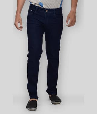 Studio Nexx - Navy Blue 100% Cotton Slim Fit Men's Jeans ( Pack of 1 )