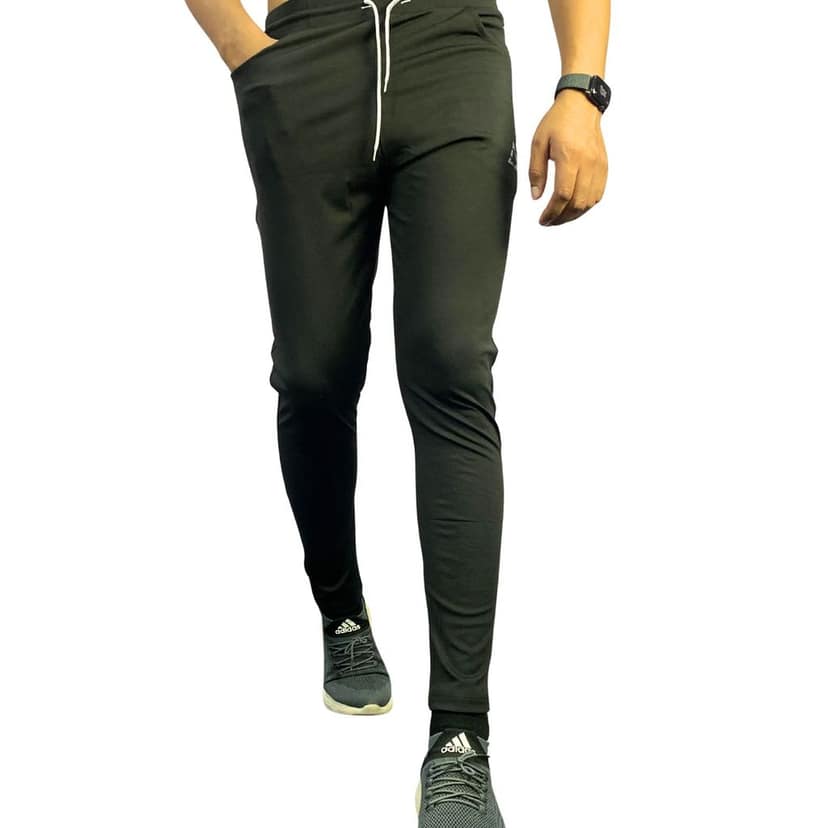 Wruxing Solid Men Black Track Pants view 2