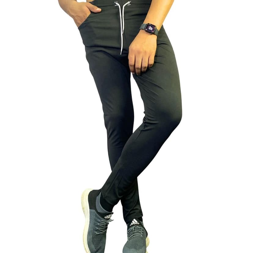 Wruxing Solid Men Black Track Pants view 4
