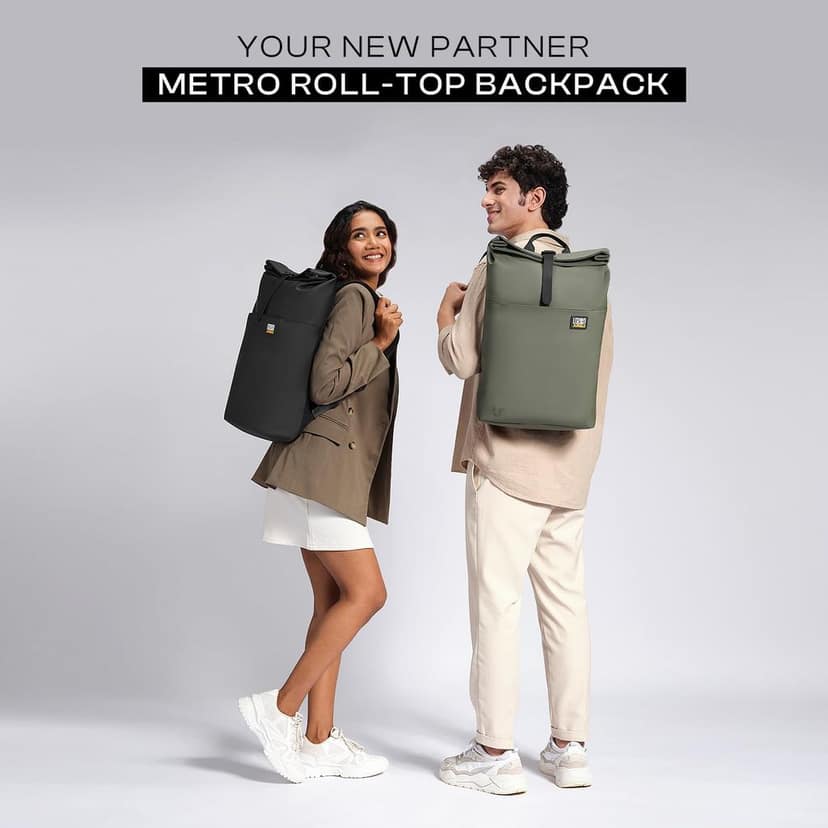 Urban Jungle by , Metro Roll-Top, Daily & Travel Backpack | Unisex Laptop Backpack | Premium Fabric | Water Resistant view 2
