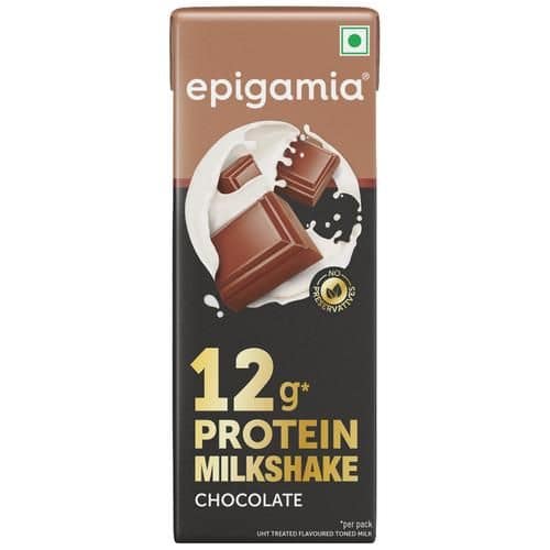 Epigamia Milkshake - Chocolate, High Protein, Creamy, Rich Flavour, Good Source Of Calcium & Vitamin A, 180 ml