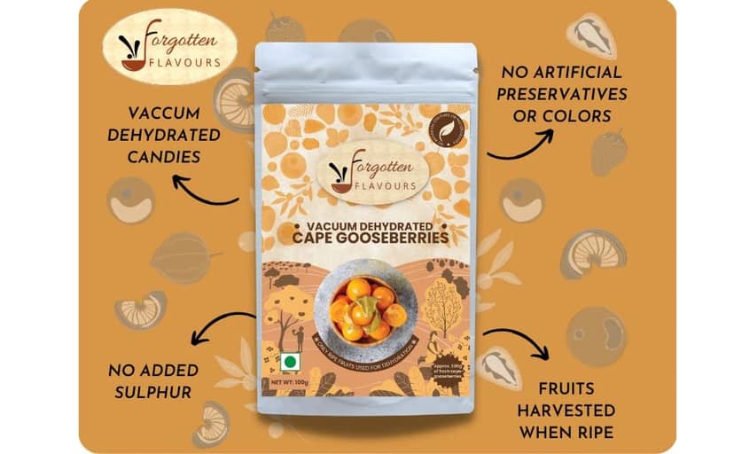 Forgotten Flavours Dehydrated Cape Gooseberry Candy | Rasbhari | Dried Fruit | Vaccum Dehydrated | No Artificial Preservatives or Color | No Added Sulphur view 5