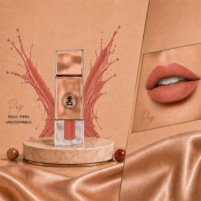 BOBI Velvet Matte Liquid Lipstick, Shade_8 POP (2.5 ml) view 2