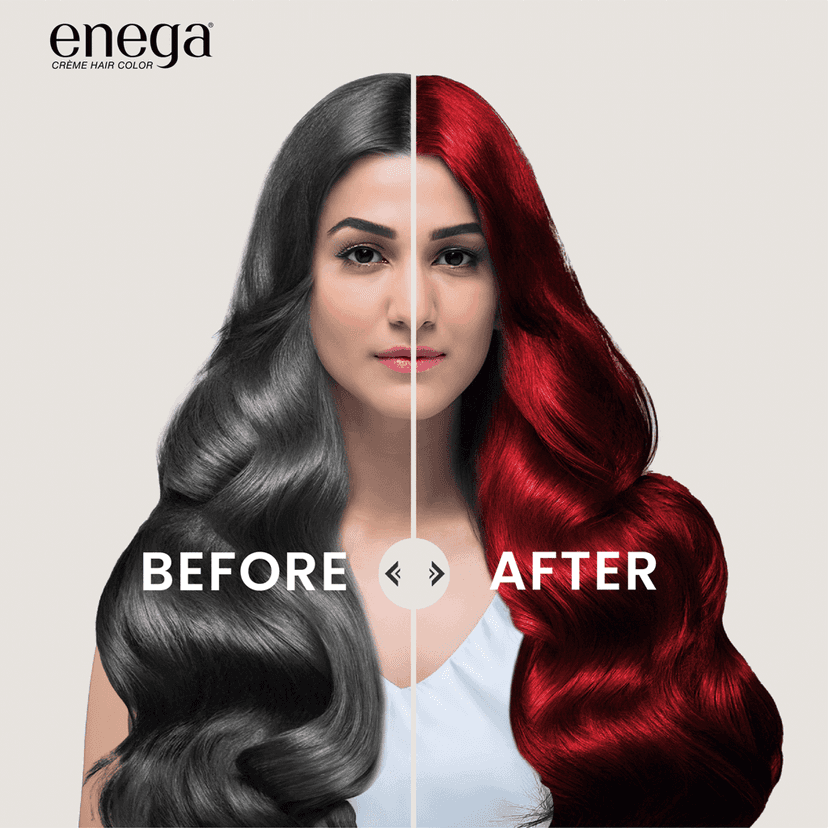 Enega Flame Red Hair Color Cream 150ml | No Ammonia | With Argan Oil and Green Tea Extract | Nourishing and Long Lasting view 7
