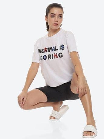 Almighty Women's White Oversized T-shirt view 5