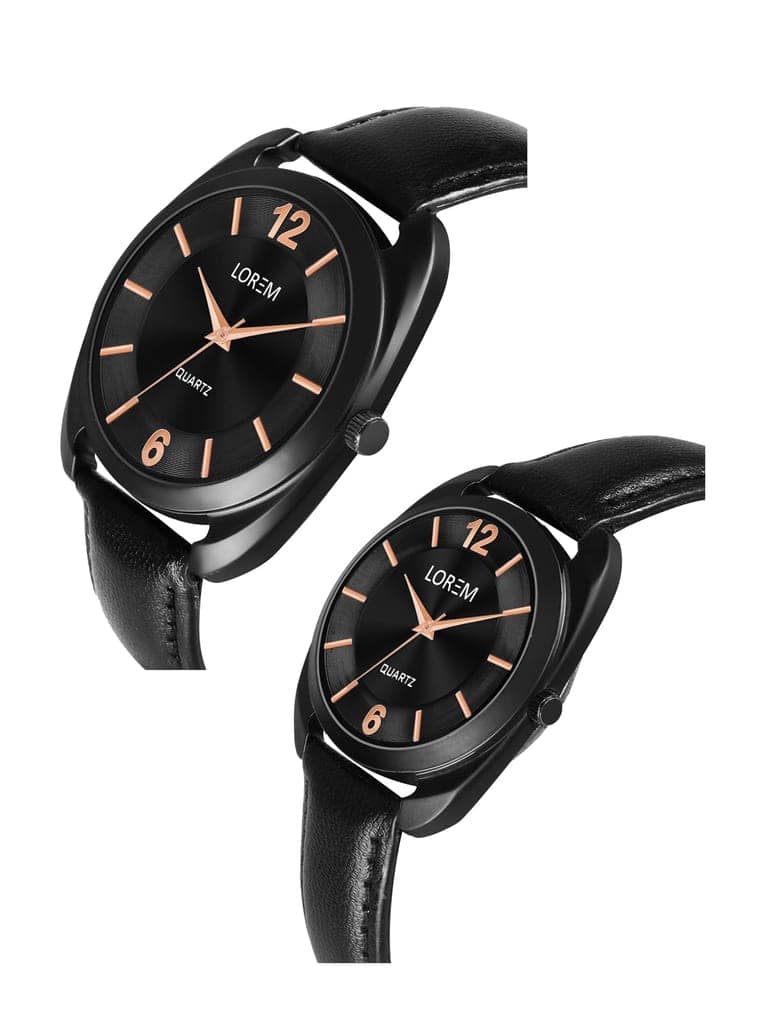 Black Stylish Dial Analog Watch for Lovely Couple LR75-LR322 view 4