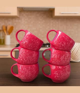 Love Unlimited Solid Bone China Tea Cup 150 ml ( Pack of 6 )