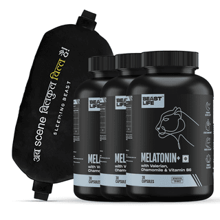 Sleep Support Combo | Melatonin+ 5 mg with Valeriana & Chamomile | 90N + Sleep Mask