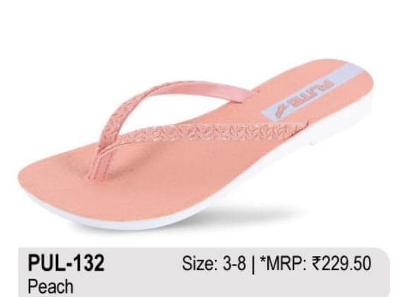 Flite PUL132 Peach L No 4 Ladies Slipper