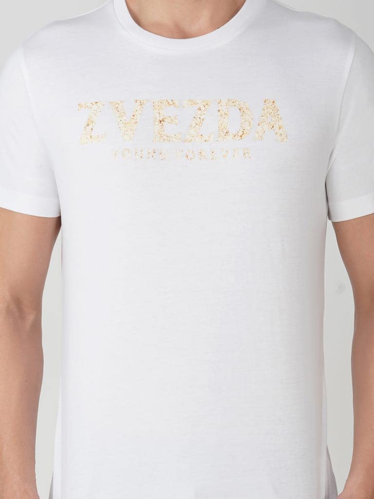 Men’s Branded Lightweight Cotton Jersey T-Shirt White view 3
