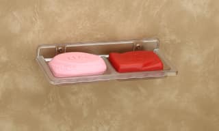 HAPPI Unbreakable ABS Plastic Square Shape Double Soap Dish, Soap Stand, Soap Case, Soap Holder Stand Wall Mounted for Bathroom (Clear)