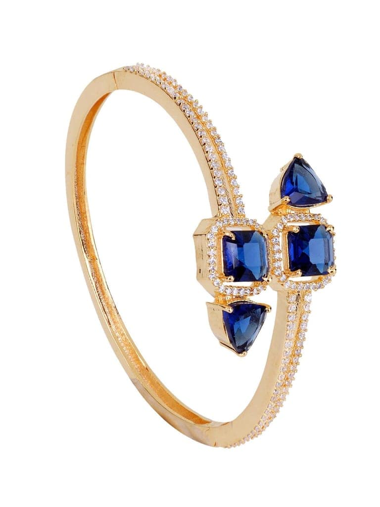 Gold plated Blue AD studded handcrafted stylish Bracelet for Women & Girls view 2