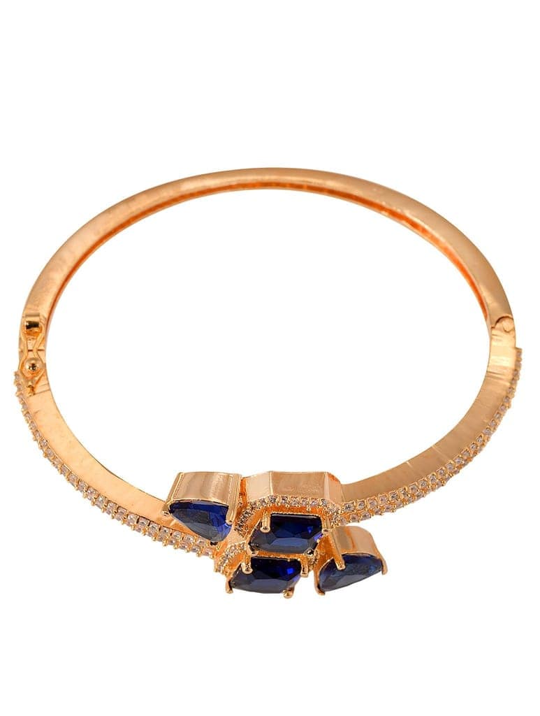 Gold plated Blue AD studded handcrafted stylish Bracelet for Women & Girls view 3
