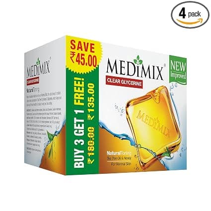 Medimix Clear Glycerine Tea Tree Oil Honey Soap Bar, 100 g Pack of 3