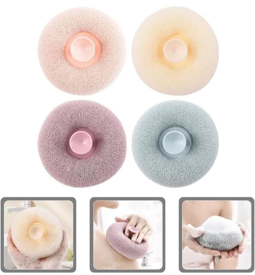 Sunflower Bath Ball – Soft Bath Sponge with Suction Cup Loofah for Bathing view 2