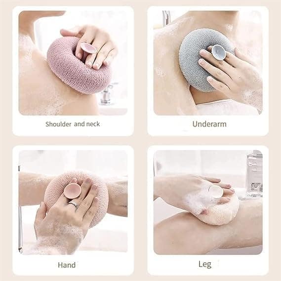 Sunflower Bath Ball – Soft Bath Sponge with Suction Cup Loofah for Bathing view 5