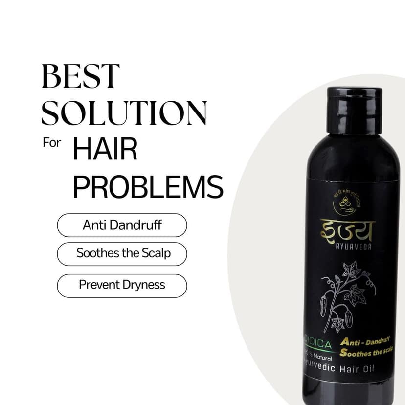 Ijya Ayurveda Dioica Ayurvedic Anti-Dandruff Hair Oil - Fights Dandruff & Nourishes Scalp | Soothing Blend with Katu Patol, Neem, Sesame Oil & Chandan | 100% Natural | Ijya Ayurveda | 180 ml view 4