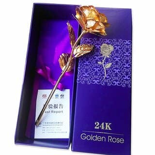 24K Gold Plated Golden Rose with Unique Gift Box - Best Gift for Love Ones