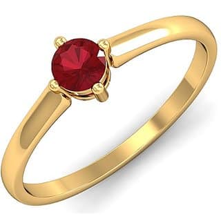 CEYLONMINE Natural Ruby (chunni) ring original & lab certified gemstone gold plated ring for unisex