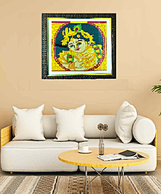 Loveodisha - Handwork - Embroidery Design-Photo Frame - Shree Krishna