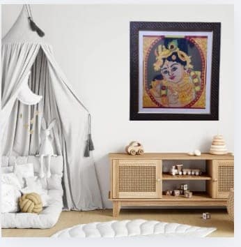 Loveodisha - Handwork - Embroidery Design-Photo Frame - Shree Krishna view 2