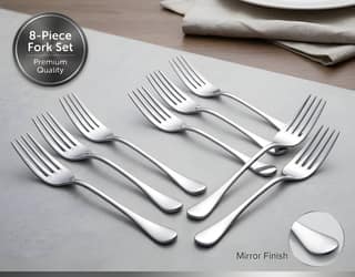 Heavy Metal Stainless Steel Dinner Forks Set of 8 | Reusable Tableware Forks for Dining, Kitchen & Restaurant | Multipurpose Stainless Steel Eating Forks for Home, Office & Party Use (Original)