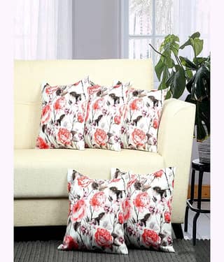 BELLA TRUE Set of 5 Cushion Covers Floral Themed