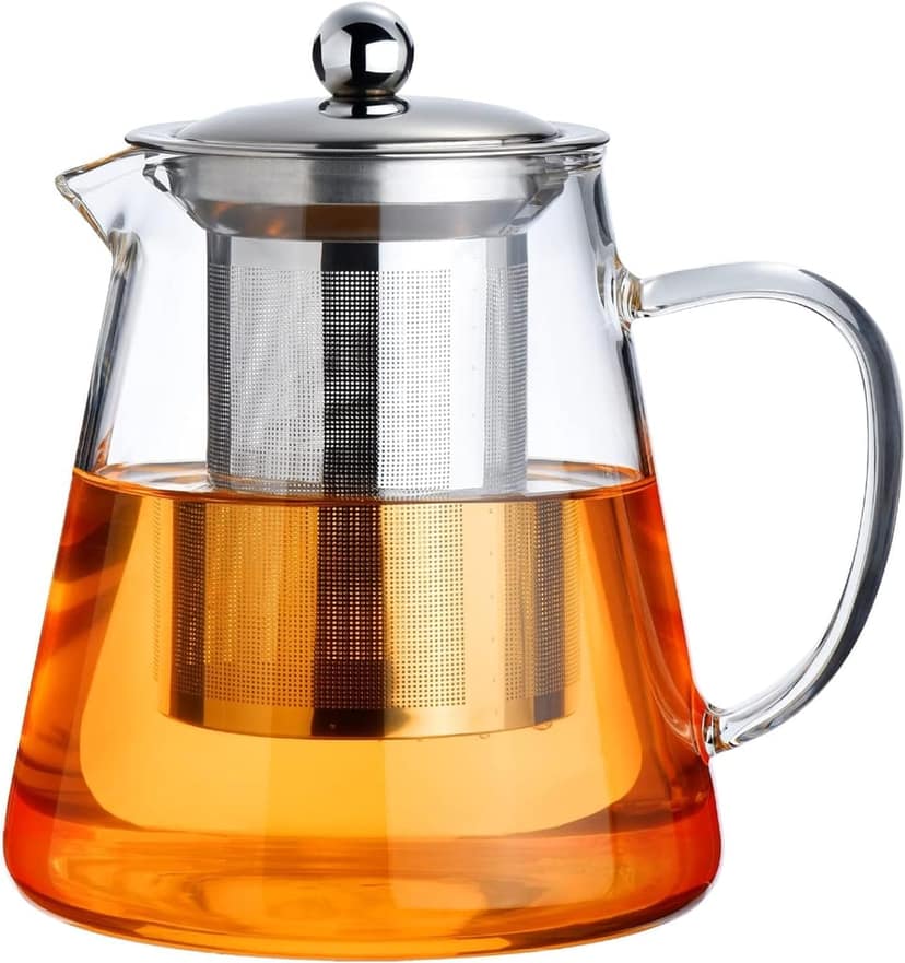 Glass teapot Kettle Teapot with Stainless Steel Infuser, Glass Teapot for Loose Leaf Tea, Blooming Tea, and Herbal