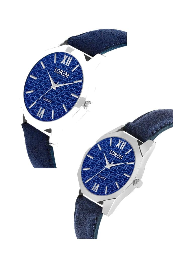 Blue 3D embossed Dial Analog Watch for Lovely Couple LR86-LR333 view 4