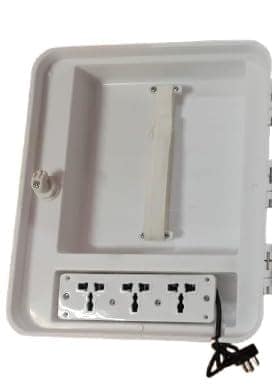 SH-POE-RAK67-WP Outdoor Junction Box, Wall Mount Distribution Box, 3-Socket, White view 3