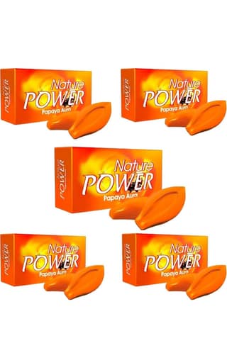 Nature Power Papaya Aura (Pack Of 5)-125G |Bright, Radiant & Glowing Skin| Tfm 76% Grade 1 Soap| 100% Vegan|Suitable For All Skin Types Nature Power Papaya Aura (Pack Of 5)-125G |Bright, Radiant & Glowing Skin| Tfm 76% Grade 1 Soap| 100% Vegan|Suitable F