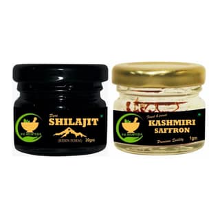 FIJ AYURVEDA Pure Ayurvedic Shilajit/Shilajit Resin (Semi Liquid) 20Gm, with Pure Kashmiri Kesar Saffron � 1Gm (Combo Pack)