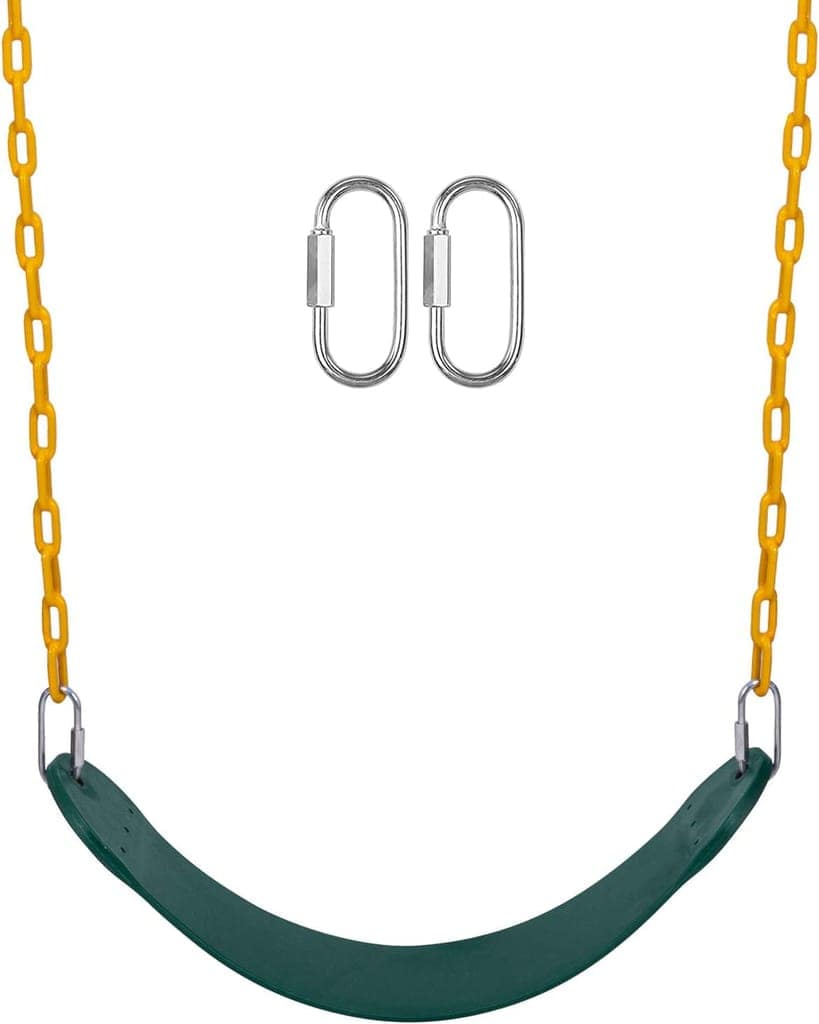 REZNOR Flexible Swing Seat Set for Kids/Adults Outdoor Park Garden Tree Backyard with 60 Plastic Coated Chain, Weight Support Upto 150kg
