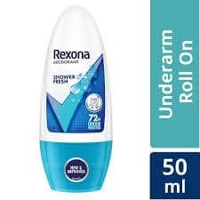 Rexona Shower Fresh Underarm Roll On Deodorant For Women, Antiperspirant, Removes Odour, Keeps Skin Fresh & Clean, 50 Ml