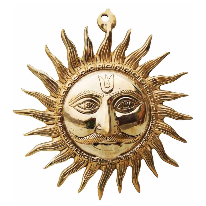 Brass Showpiece Wall Hanging Sun Statue, Height : 1 Inch (BSMAS546) view 2