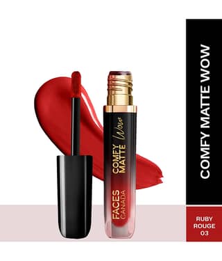 FACES CANADA Comfy Matte Wow Liquid Lipstick - Ruby Rouge 03, 3.8ml , Long Lasting