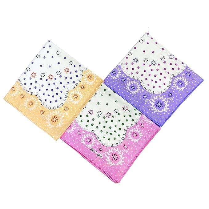 Royal Mart Premium Cotton Handkerchiefs - 11 * 11 Soft Prints for Women/Girls (Pack of 06, Multicolor. Designs Will Vary as per Availability) view 2