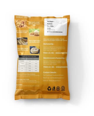Buy 100% Chakki Processed Whole Wheat Flour Atta - 2kg, Best Quality Wheat Flour, Easy to Digest, Fluffy and Tasty Rotis, Good for Health, Rich in Nutrients