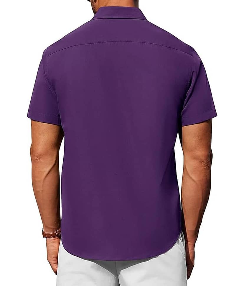 UNI VIBE Cotton Blend Slim Fit Solids Half Sleeves Men's Casual Shirt - Aqua Blue ( Pack of 1 ) view 2