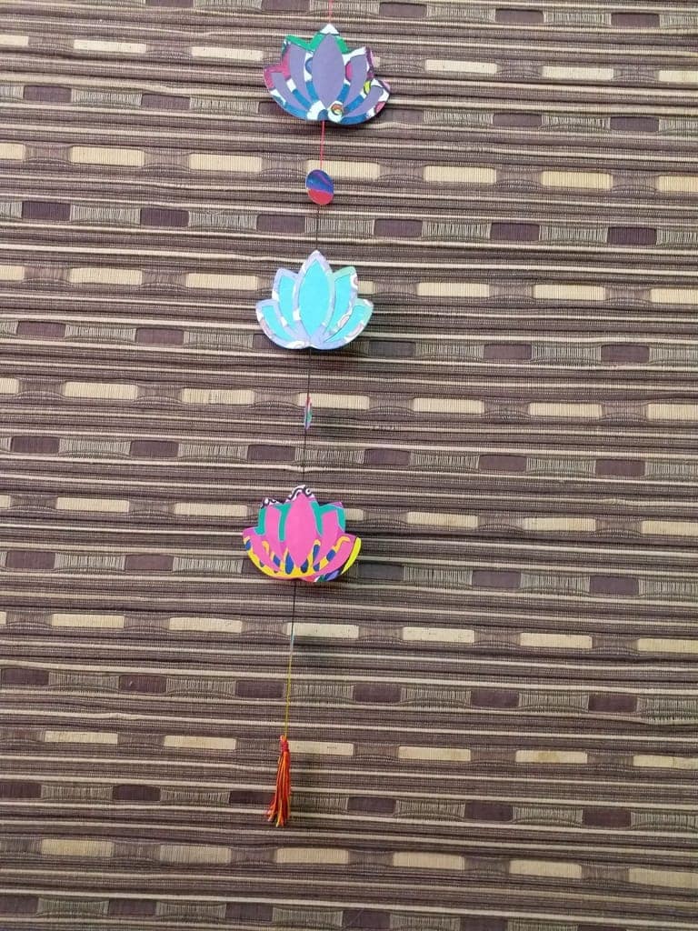 COLORFUL LOTUS FLOWER SHAPED BUNTING WITH TASSEL 1 view 2