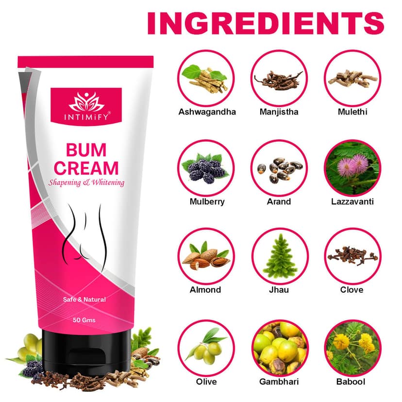 Intimify Bum Cream for hips enlargement, hip cream, hips enlargement cream, hips massage, bum shape view 4