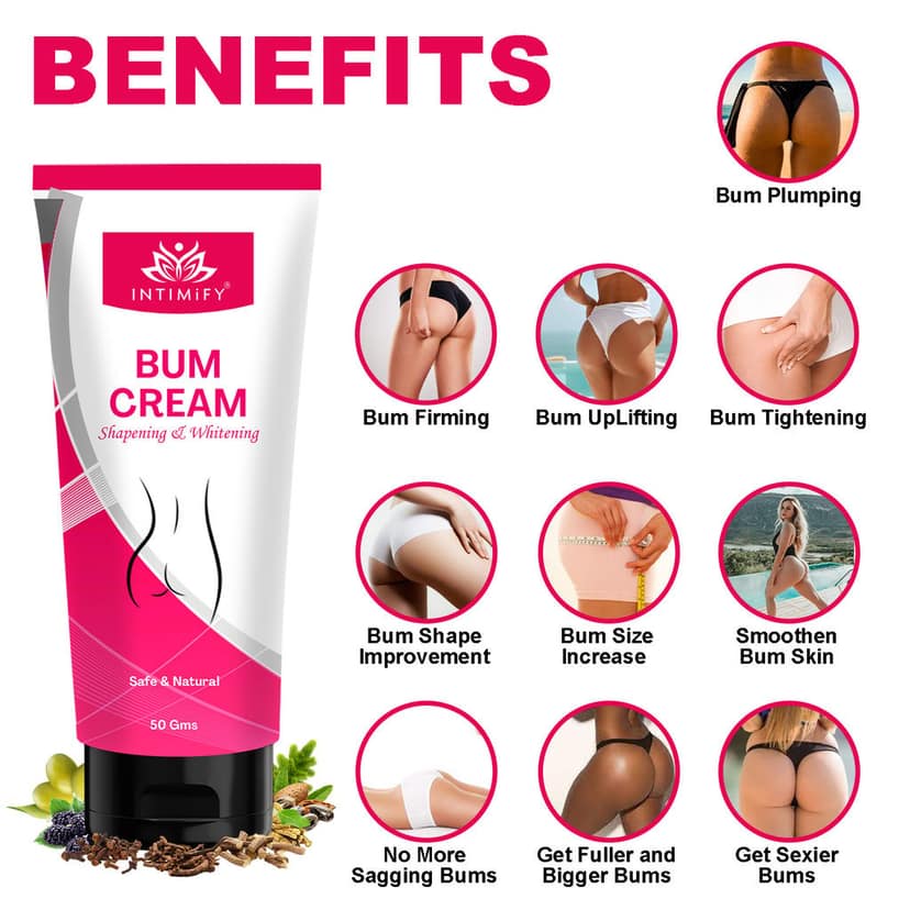 Intimify Bum Cream for hips enlargement, hip cream, hips enlargement cream, hips massage, bum shape view 5