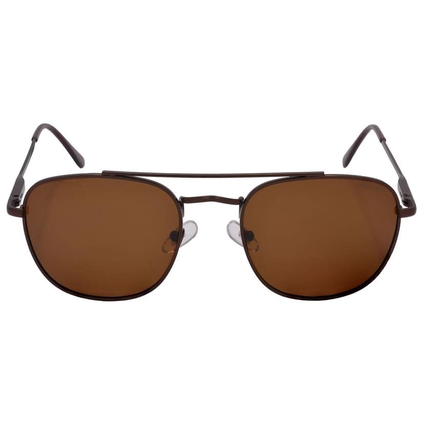 Stylish Round Full-Frame Metal Polarized Sunglasses for Men and Women | Brown Lens and Brown Frame | HRS-KC1020-BWN-BWN-P view 3