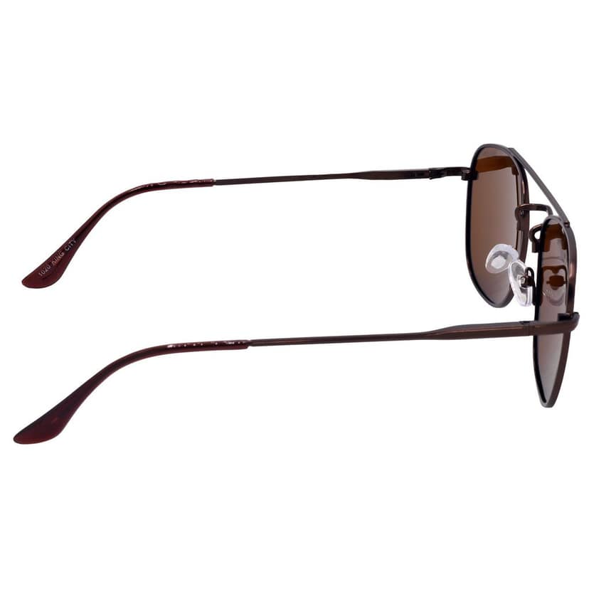 Stylish Round Full-Frame Metal Polarized Sunglasses for Men and Women | Brown Lens and Brown Frame | HRS-KC1020-BWN-BWN-P view 4