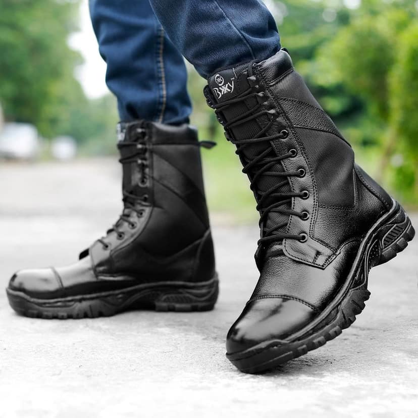 BXXY Pure Leather Biker Boots for Men view 3
