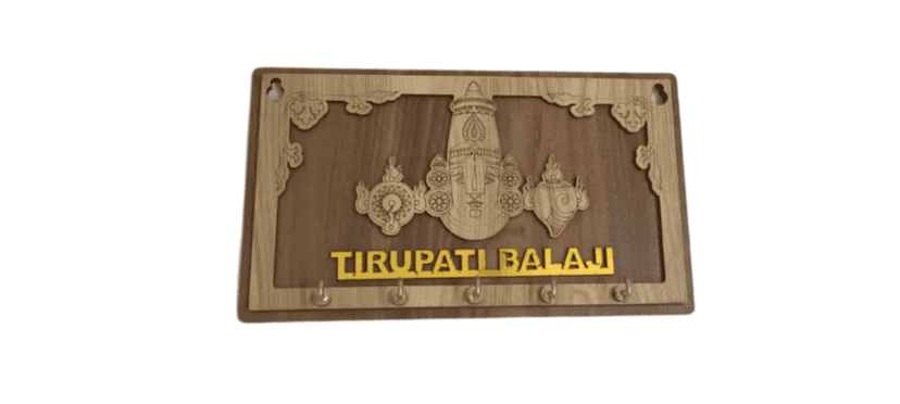 Wooden Lord Balaji Key Chain Holder