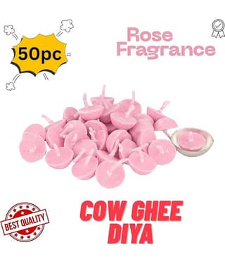 THRIFTKART Diya 50PC Rose fragrance DIYA BATTI ( Pack of 1 )