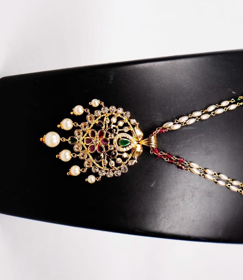 mutyala beads to designed by pendent view 2