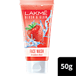 Lakme Blush & Glow Face Wash - With Vitamin C, Makes Skin Even Toned, Strawberry Blast, 50 G